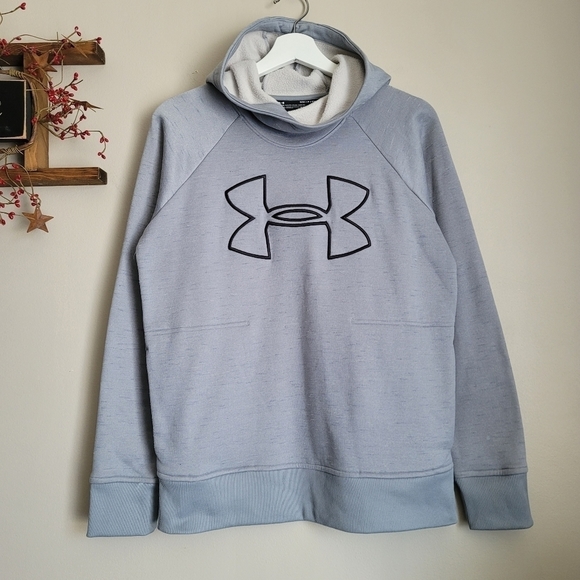 Under Armour Fleece Big Logo Hoodie Size SM in Gray - Picture 3 of 12